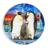 Penguin Family Glass Wall Art.